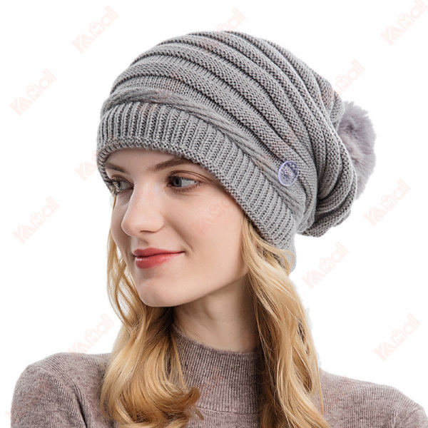 grey beanie knitted wool hat